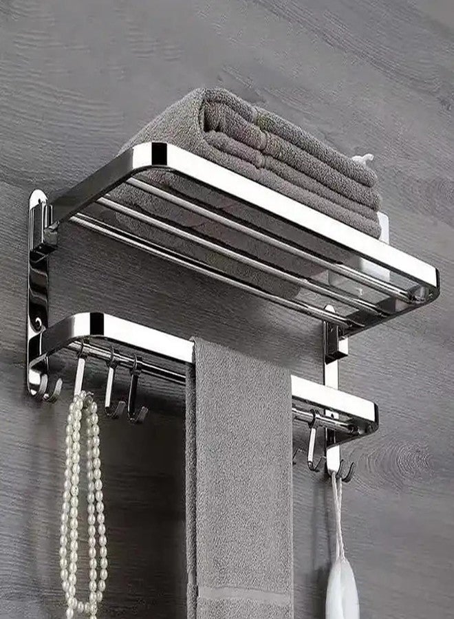 FORTUNE Luxurious 304 Grade Stainless Steel Double Folding Towel Rack/Towel Stand/Towel Holder/Towel Hanger/Bathroom Accessories - Image 1